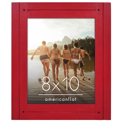 Picture Frame - Rustic Picture Frame with Textured Engineered Wood, Shatter Resistant Glass and Easel Back - Horizontal and Vertical Display