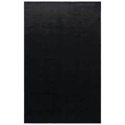 Devaris Faux Rabbit Fur Performance Machine Washable Solid Colour Rug