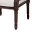 Fauteuil d'appoint traditionnel en tissu beige français et bois brun foncé