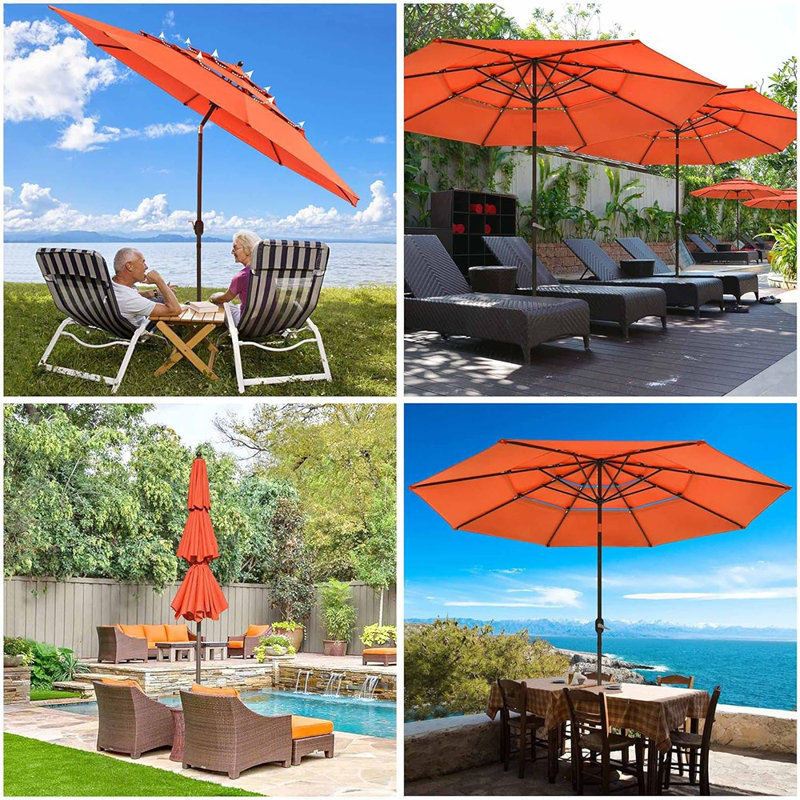 Patio Umbrella With Crank Handle Push ...
