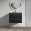 Meuble-lavabo 30 po avec lavabo en quartz noir mat Grace-812023677