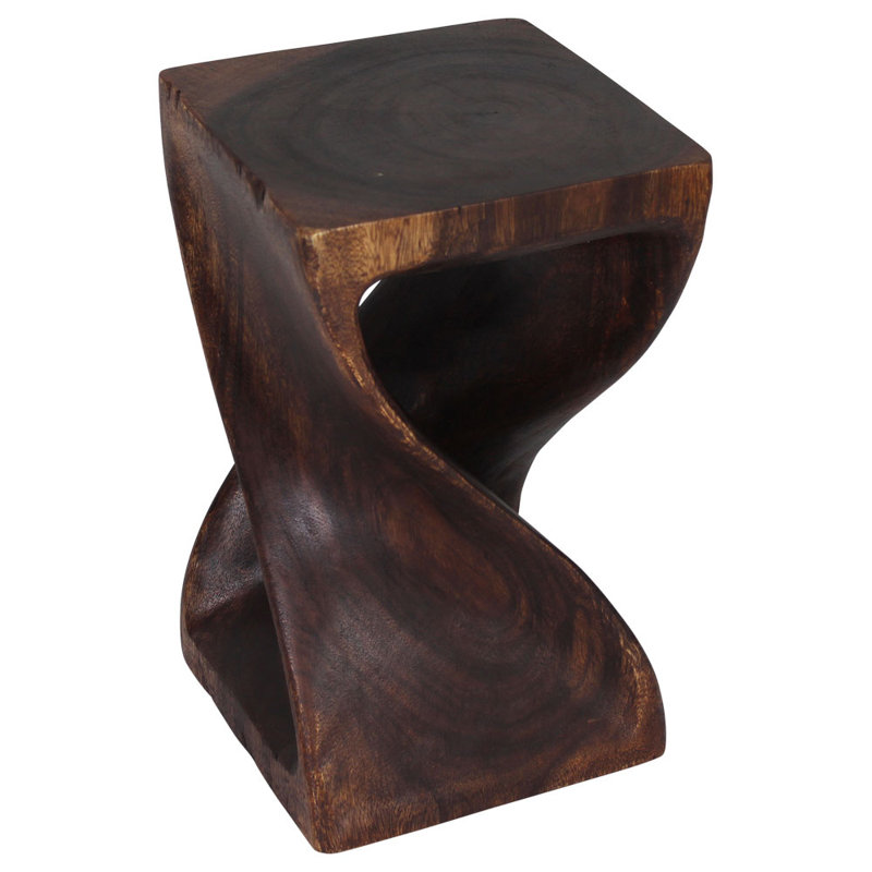 Chandi Solid Wood End Table, Walnut, 16" H x 10" W x 10" D