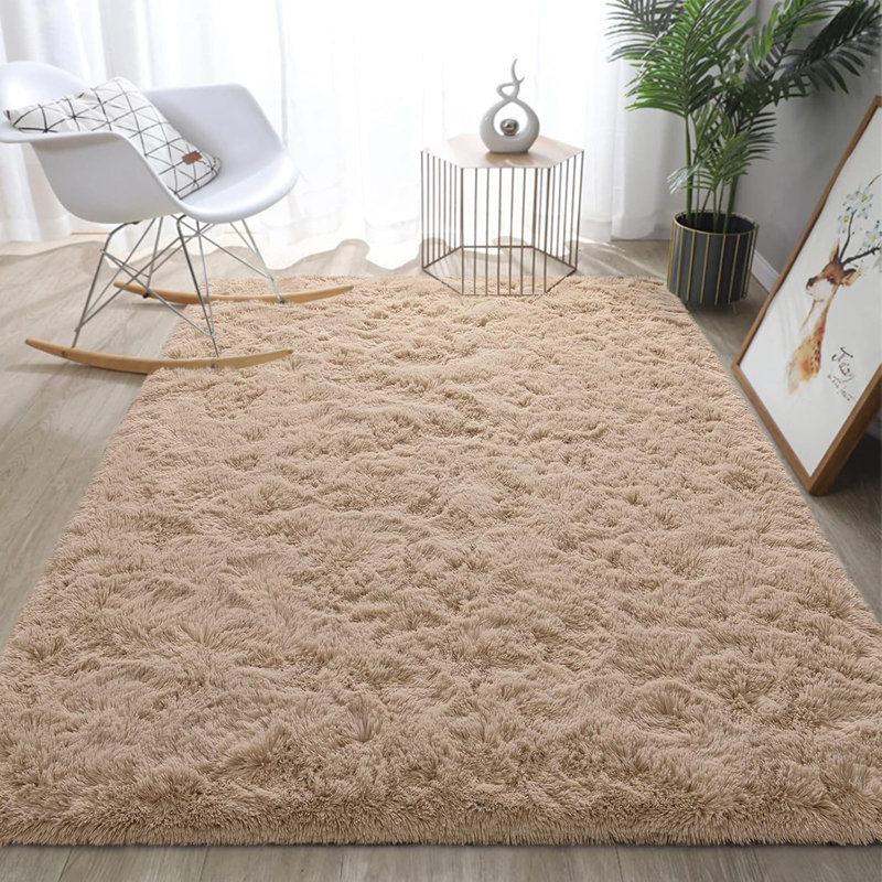 Solid Colour Shag Area Rug, Rectangle 183 x 275 cm