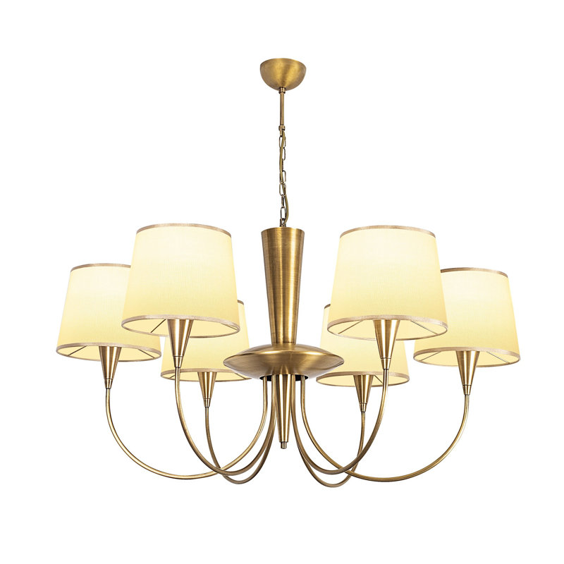 Lustre classique à 6 lumières avec abat-jour Pomfret, H 6,7 po x l 35,43 po x P 35,43 po