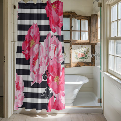 Rideau de douche floral 1 pièce