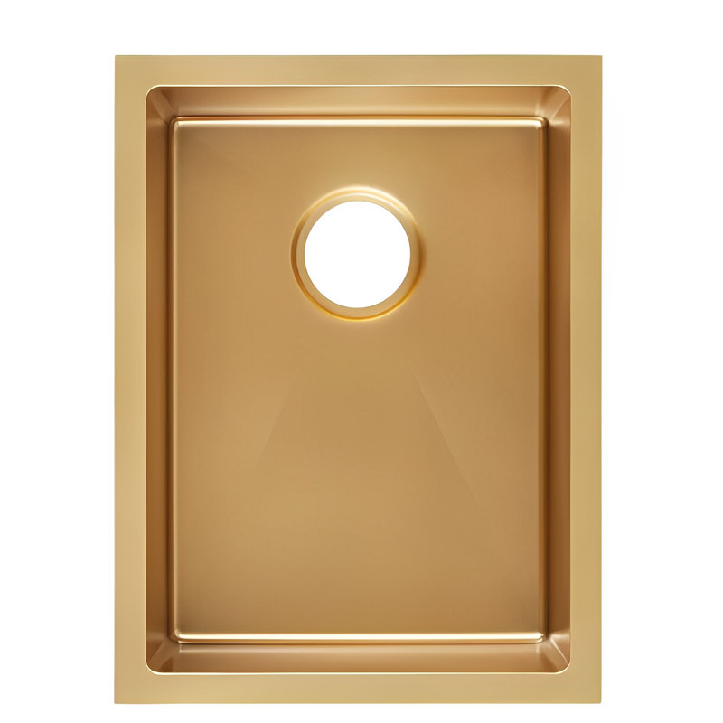 Artisanal- Brushed Gold Brass Prep Sink-16 Gauge commercial heavy duty Stainless Steel