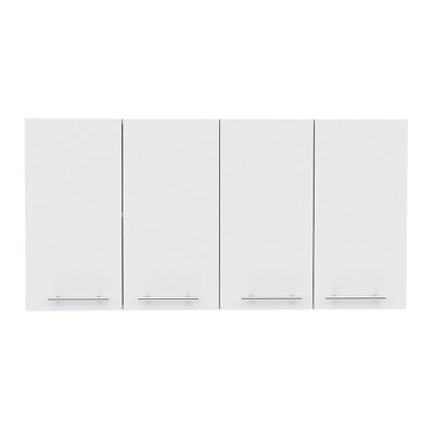Armoire murale H 24 po, quatre portes, avec deux tablettes internes, plaque interne et rangement en verre