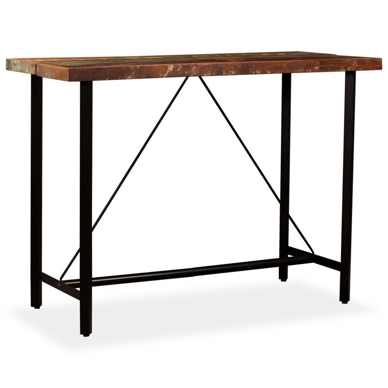 Bar Table Pub Table Bistro Table for Dining Room Solid Reclaimed Wood,  27.6" W  x 59.1"  L 