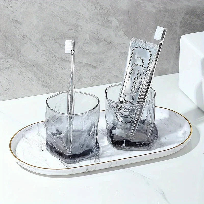 Vanity Tray - Non-Slip Marble Large, 5.12" W x 9.45" D x 0.63" H