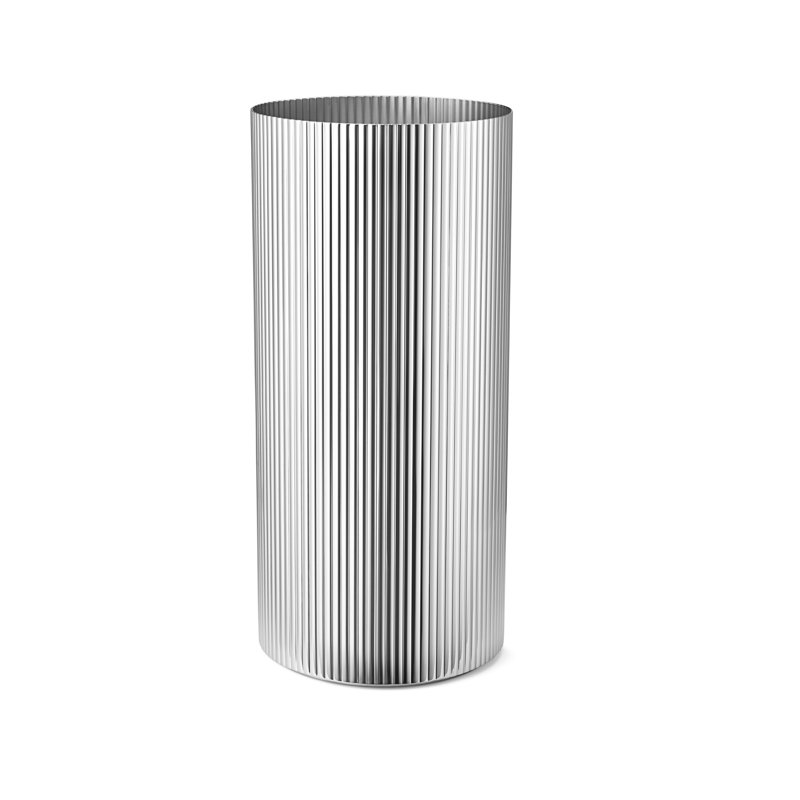 Bernadotte Silver Indoor / Outdoor Metal Table Vase, 10.08" H x 4.72" W x 4.72" D