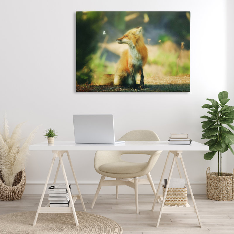 «Fox Kit & Butterfly» par Carrie Ann Grippo-Pike, H 30 po x l 45 po