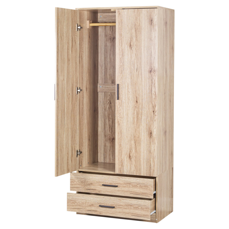 Gianpietro 2 Door Wardrobe, Oak