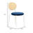 Charlotta Modern Wicker Dining Chair with Velvet Round Seat, Cane Rattan Back, and White Metal Legs – Mid-Century Boho Accent Side Chair-2083698791-2101938388