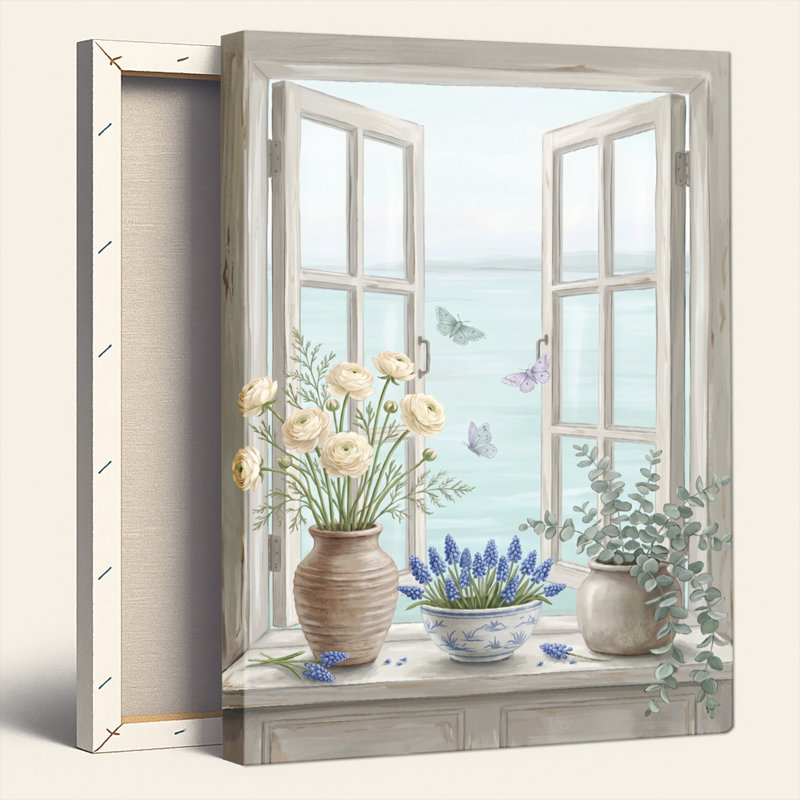 «Window Garden», ensemble de 1 reproduction d'art sur toile, 18"H x 12"W, Wrapped Canvas