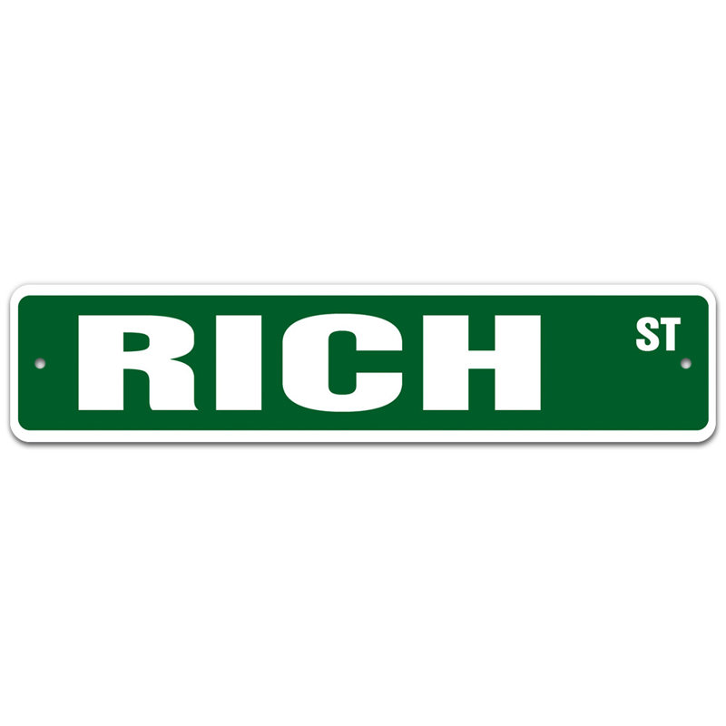 Plaque de rue, H 4 po x l 18 po x P 0,1 po