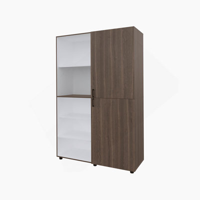 Élégante garde-robe à 2 portes avec rangement ouvert pour l'organisation de la chambre à coucher et la vie moderne, offrant fonctionnalité et élégance.