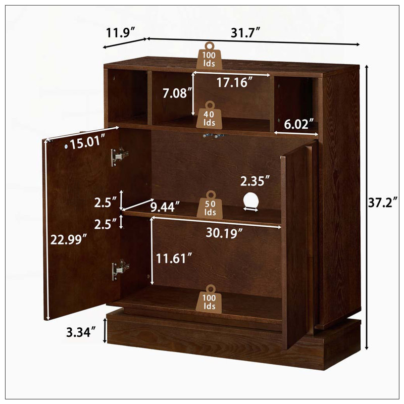 Buffet avec rangement, Noyer