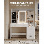 Dressing Table with Adjustable LED Lights, Removable Large Mirror, with Jewellery Storage, Open Shelves, 5 Drawers, with Beside table, for Bedroom