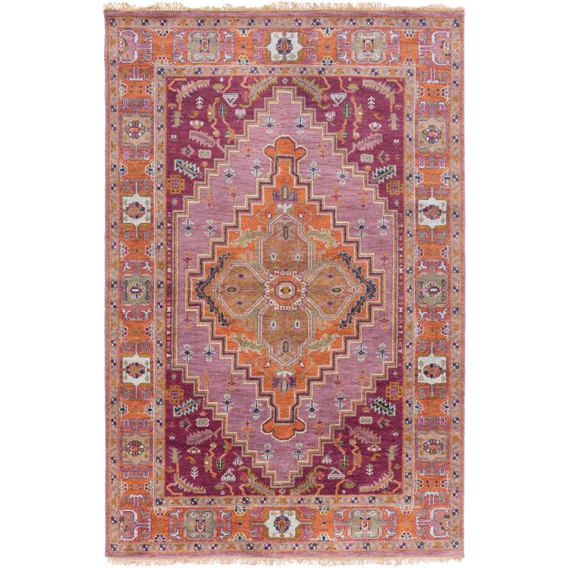 Zeus Hand Knotted Wool Area Rug, Rectangle 3'9" x 5'9"