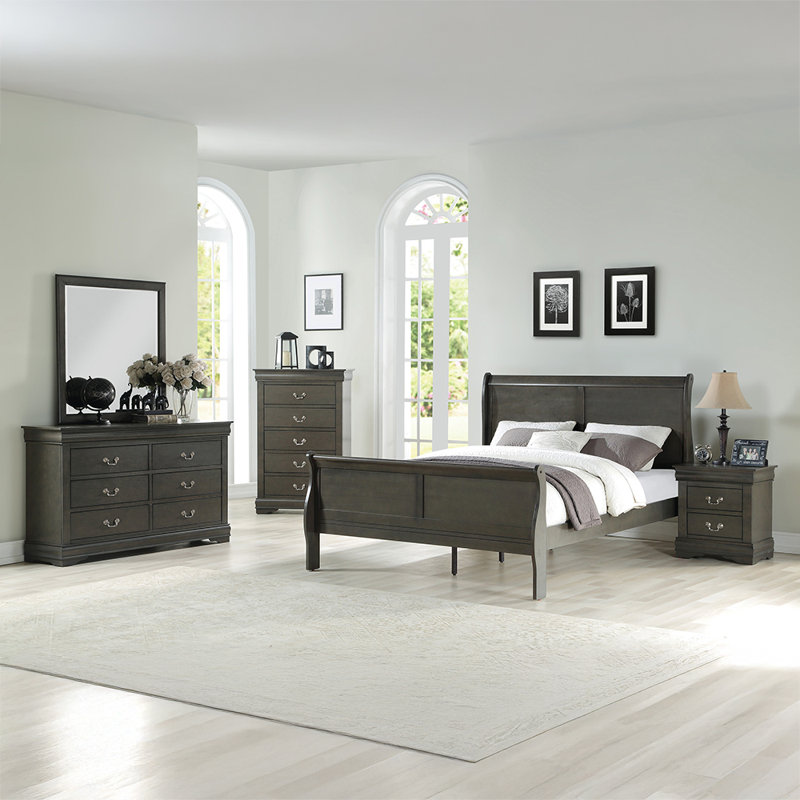 Gulara Bed, King, Dark Gray
