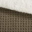 Édredon très grand - chenille en tricot gaufré brun, 100%, 2 taies décoratives, lavable à la machine, doublure en chenille et tissu chaud