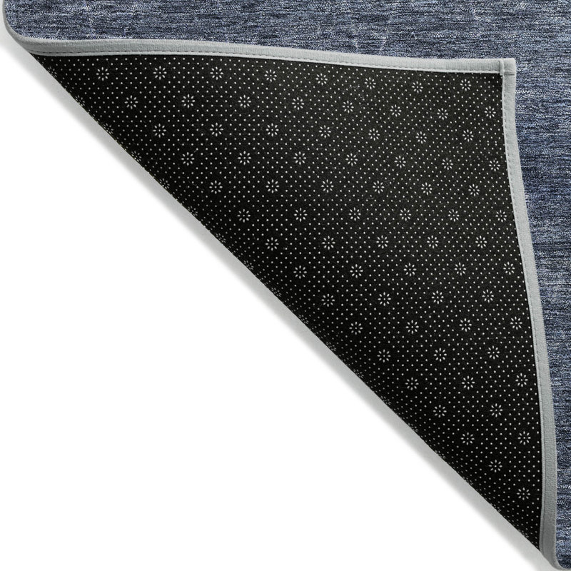 Tapis extérieur lavable géométrique bleu marine et ivoire 5 pi x 8 pi