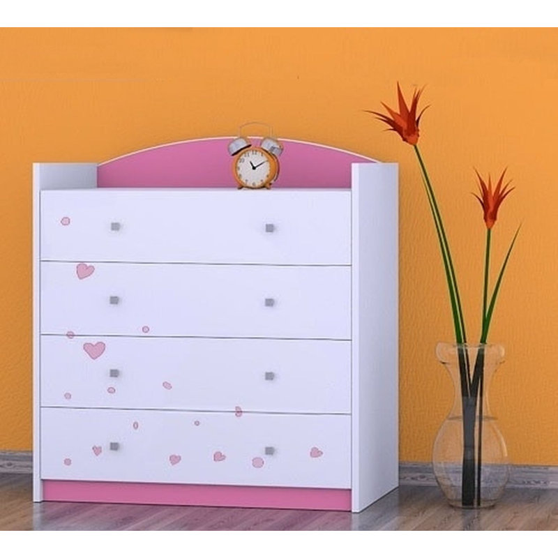 Newfolden Kids 4 - Drawer Chest, Pink