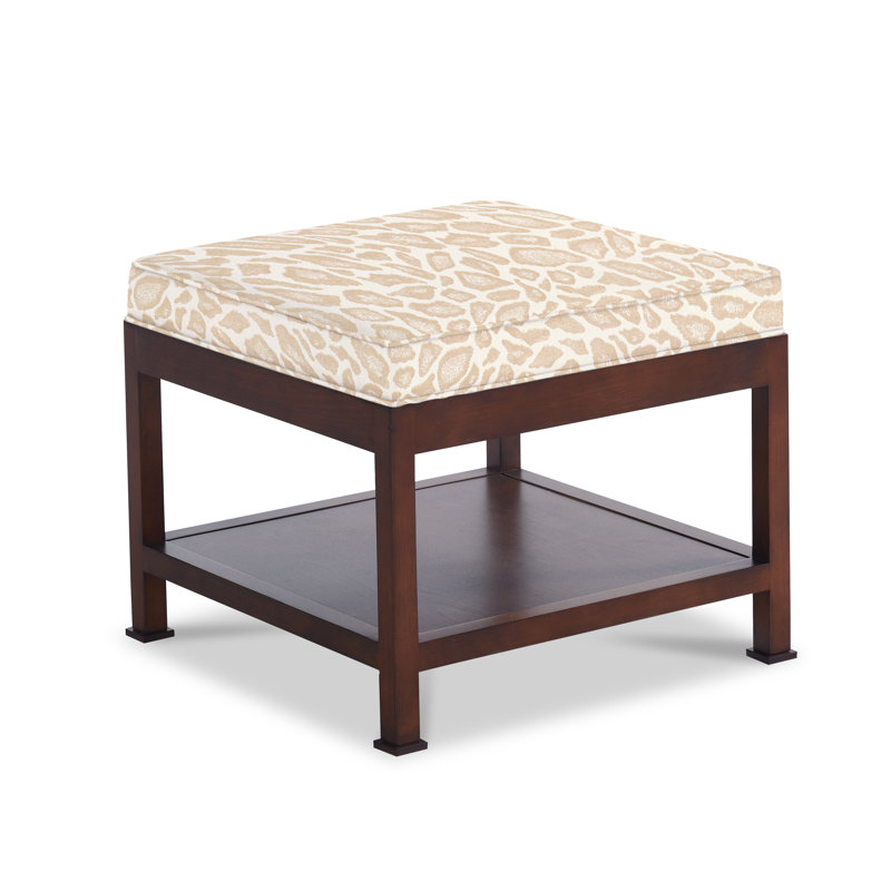 Cabo Square Ottoman, Parchment Polyester Blend