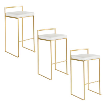 Ernestine Stackable Faux Leather Stool