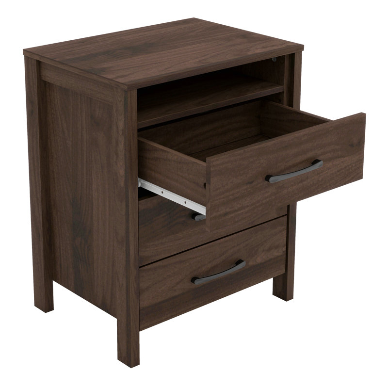 Allysyn Modern 3 Piece Bedroom Set, Royal Walnut