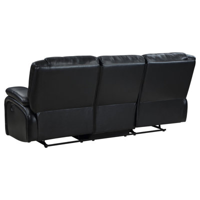 Elodie Black Upholstered Motion Reclining Sofa