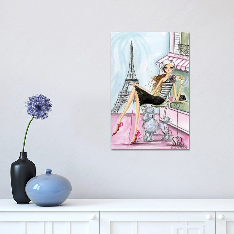Paris by Bella Pilar - Painting on Canvas, 30.48 cm H x 45.72 cm W, No Framed
