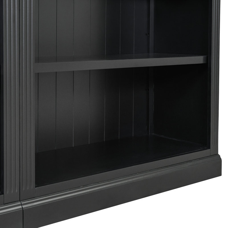 Bibliothèque de 83,4 po de hauteur avec bande lumineuse, Black