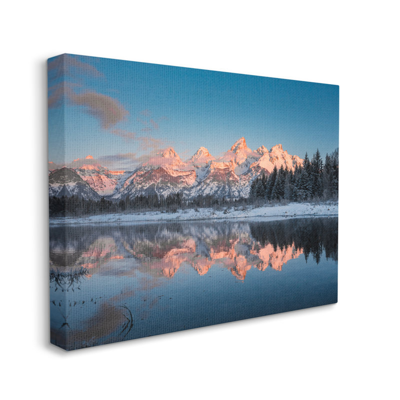 «Winter Mountains Reflection On Canvas» par Jared Kreiss, reproduction, H 30 po x l 40 po x P 1,5 po