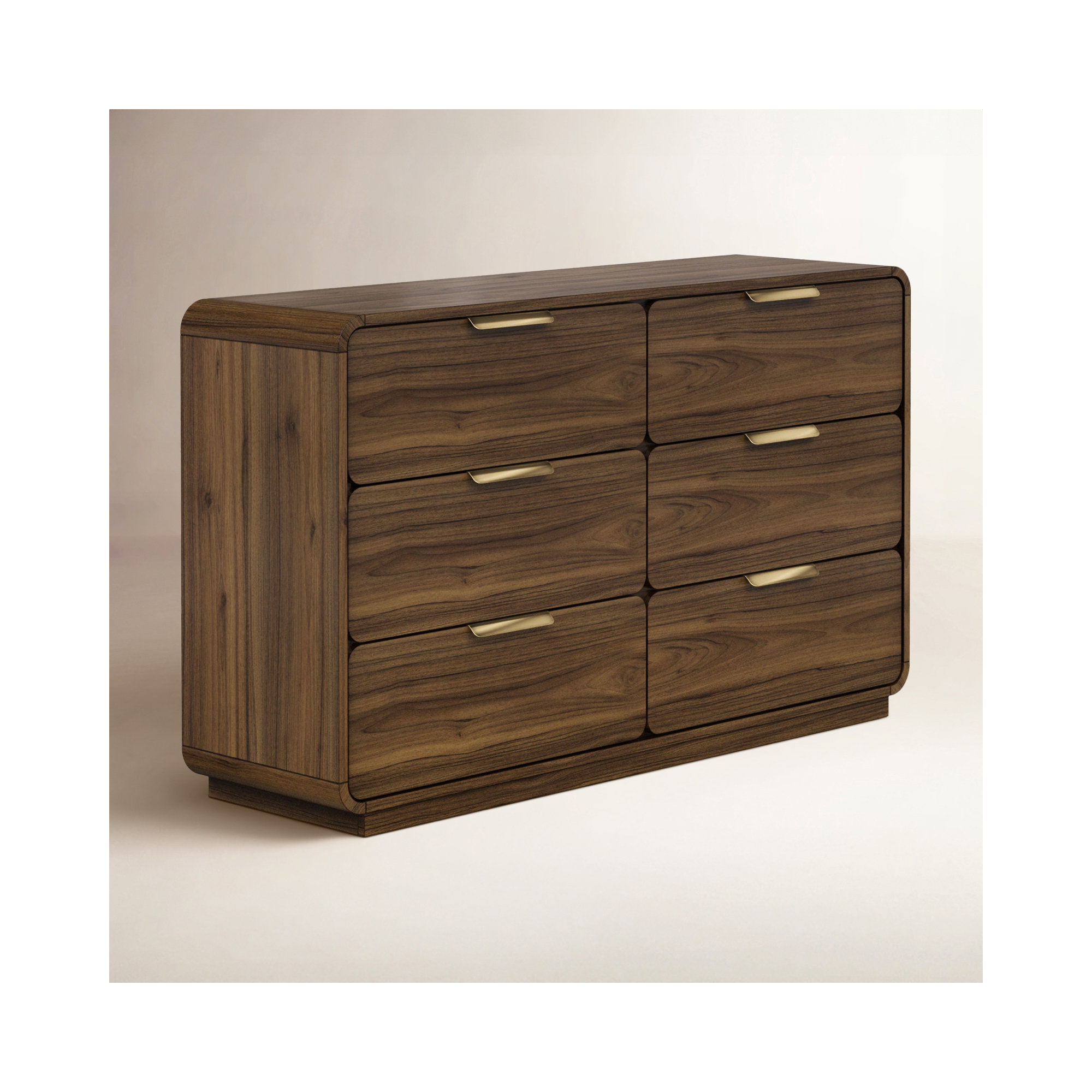 Kiefer 6-Drawer Walnut Dresser, Carmel