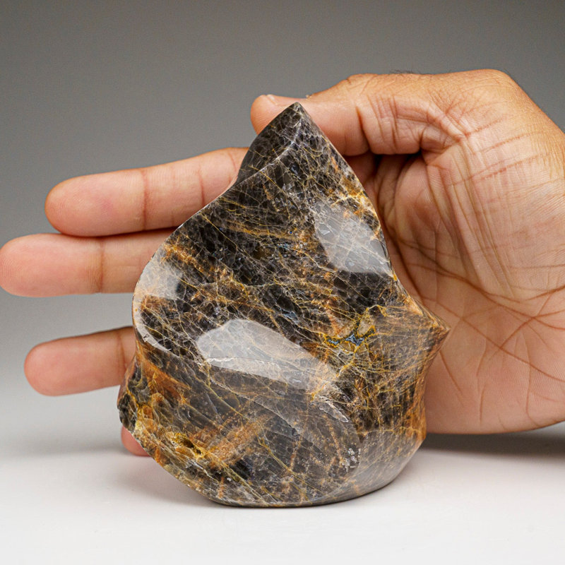 Genuine Polished Black Moonstone Flame Freeform (1.4 Lbs)