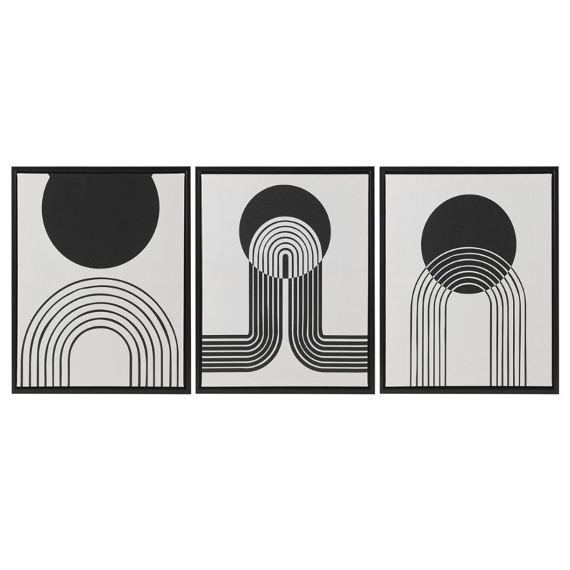 Ensemble 3 pièces d'art mural encadré