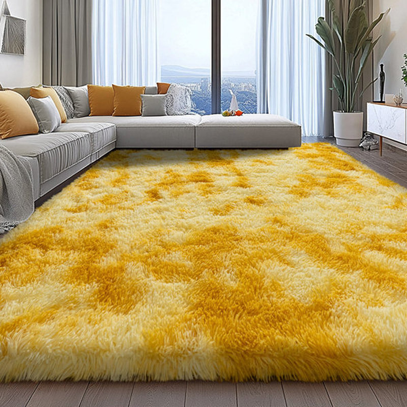 Shag Rug Soft Fluffy -Indoor Area Rug for Living Room Bedroom Nursery Kids Room, Rectangle 8' x 10', Tie-dye Yellow