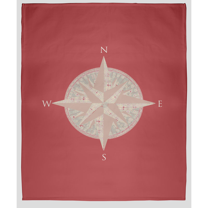 Nautical Nights Fleece Throw Blanket, 60" W x 80" L, 1.95, Ligonberry Red