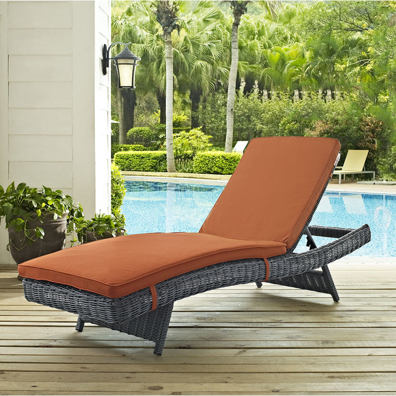 Chaise d'extérieur Modway Sunbrella, Toile Sunbrella® toscan