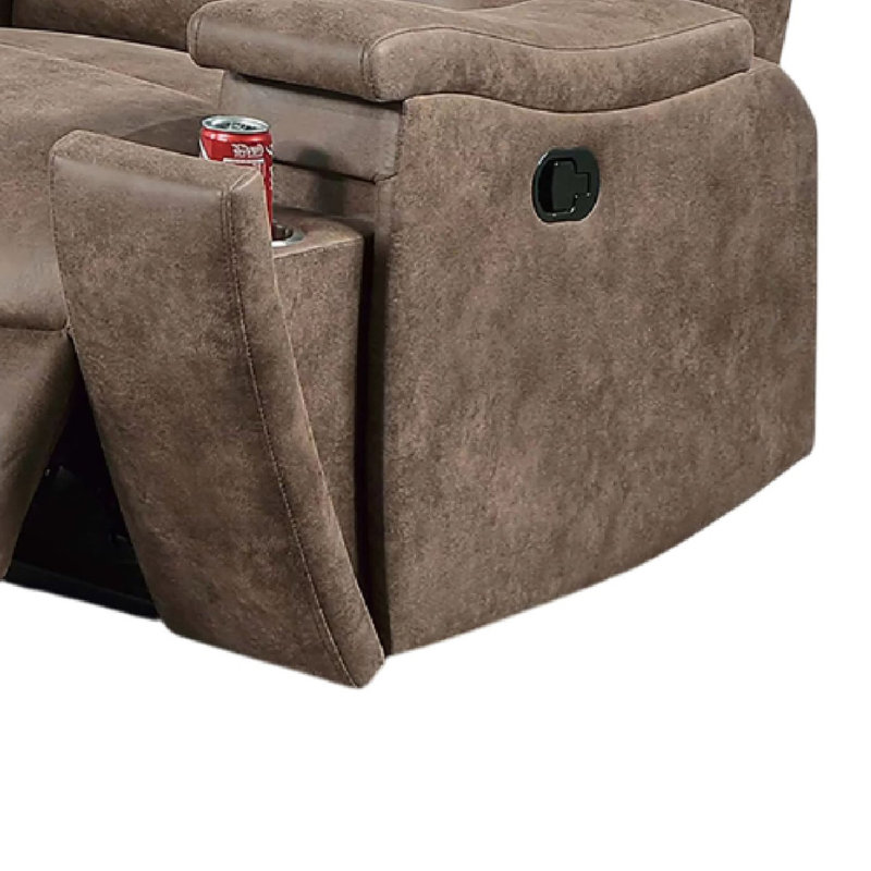 Fauteuil inclinable manuel Verra, similicuir capitonné Auburn, Rouge roussâtre