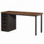 Bureau d'ordinateur 47 po avec 5 tiroirs, armoire réversible et bureau à domicile noir avec rangement