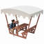 Ensemble de table de pique-nique et de banc d'extérieur en bois massif imperméable avec auvent amovible - Convient aux patios, aux jardins, aux terrasses, aux parcs et aux plages