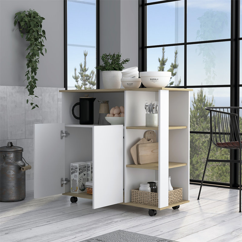 Îlot de cuisine polyvalent avec beaucoup de rangement et de mobilité pour une cuisson améliorée
