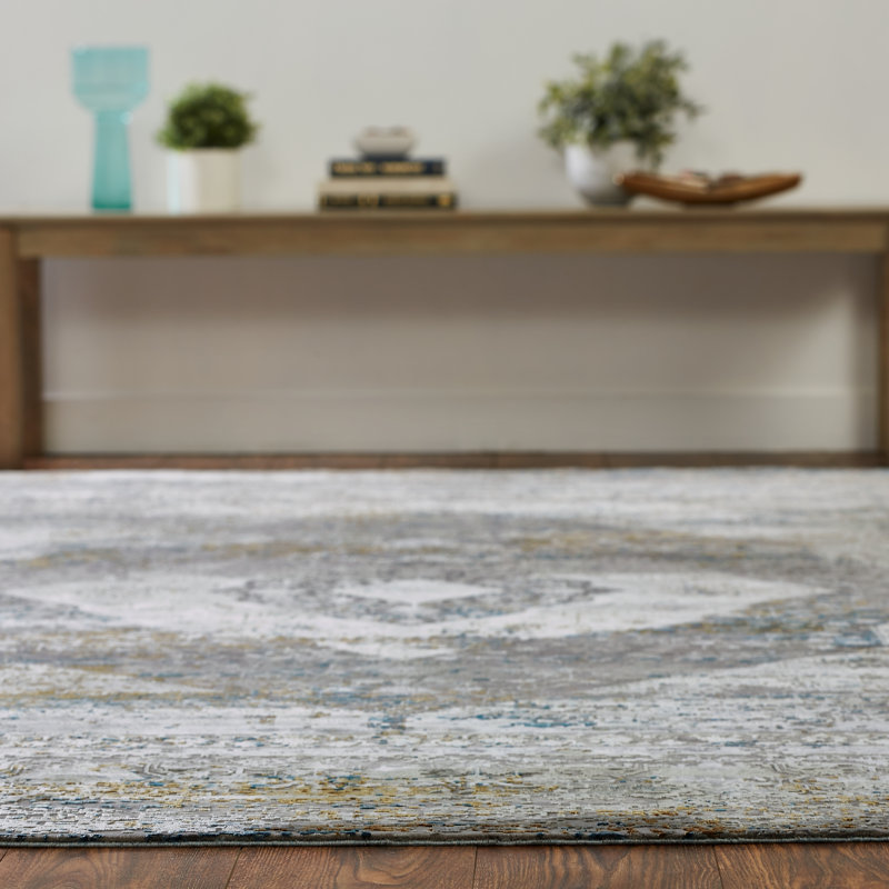 Kher Oriental Area Rug in Gray, Rectangle 12' x 15'