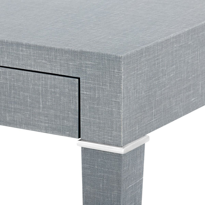 Claudette Writing Desk, Gray/Nickel