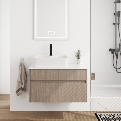 Gresham 32'' Single Bathroom Floating Vanity With Ceramic Sink