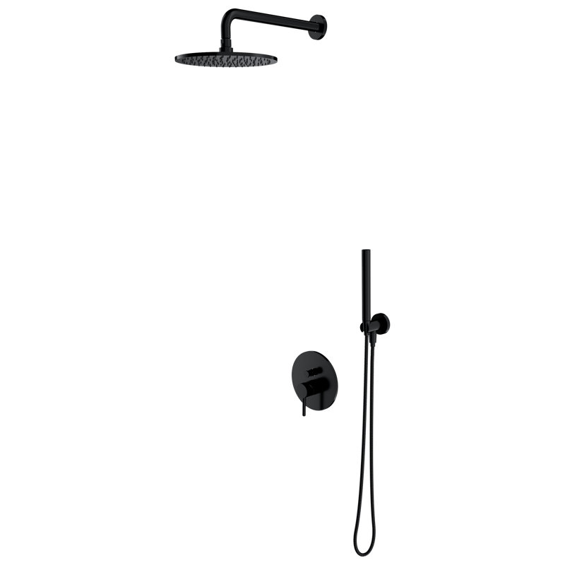 Lukas Thermostatic Shower with Rain Shower Head, Black