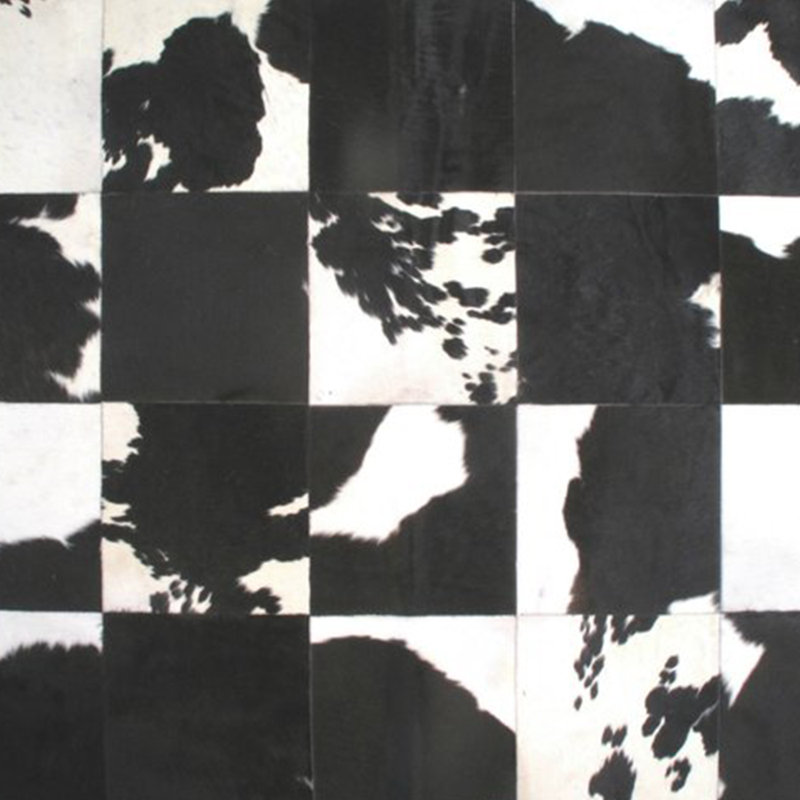 Calista Cowhide Geometric Area Rug, Rectangle 8' x 10'