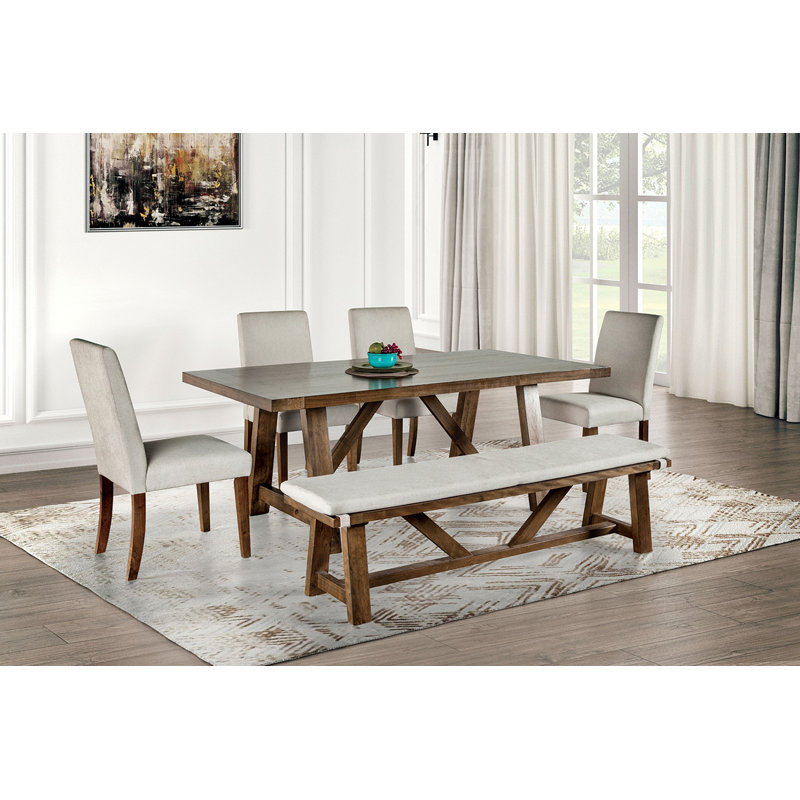71" W Rustic Dining Table, Brown, 30" H x 71" L x 40" W